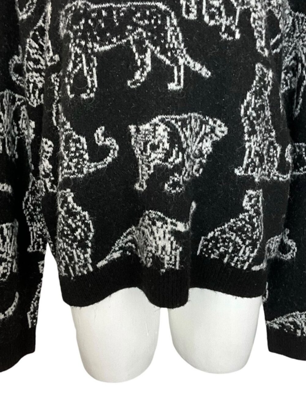 Rails Perci Charcoal Cats Sweater XL Black Wool Blend Crewneck NEW - Picture 13 of 16